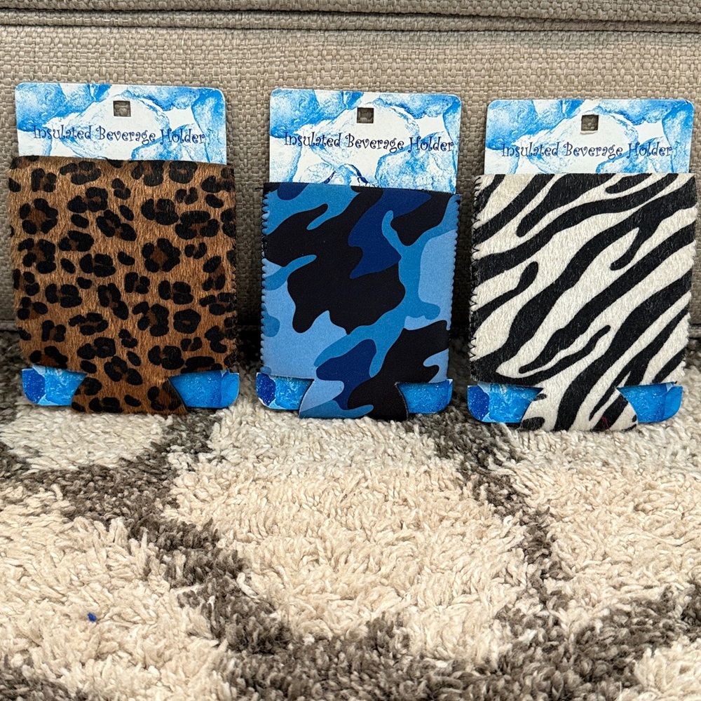 NEW. Bundle of 3, insulated koozie can/beverage  holders.